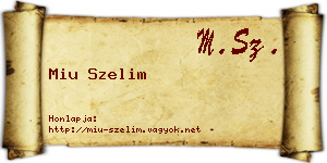 Miu Szelim névjegykártya